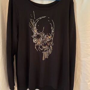 Women’s Lane Bryant light weight embellished skull sweater